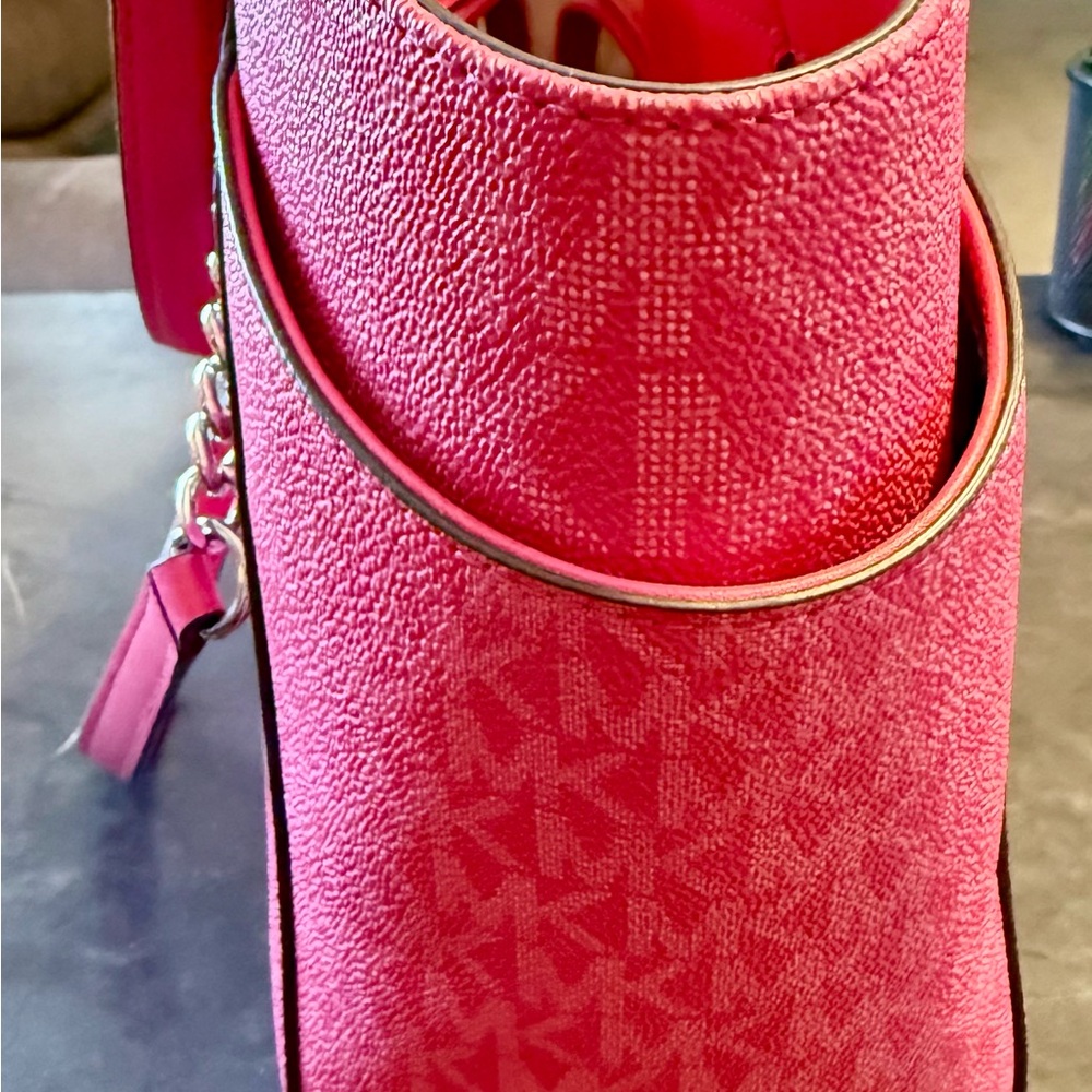 Michael Kors Pink Tote with Chain Straps - Picture 3 of 5